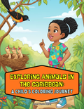 Exploring Animals in the Caribbean coloring book cover